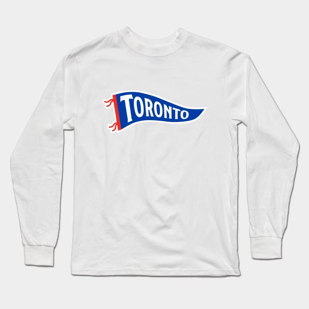 Toronto Pennant - White Long Sleeve T-Shirt by KFig21